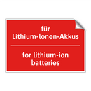 für Lithium-lonen-Akkus - for lithium-ion batteries