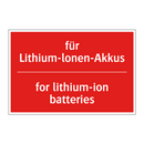 für Lithium-lonen-Akkus - for lithium-ion batteries