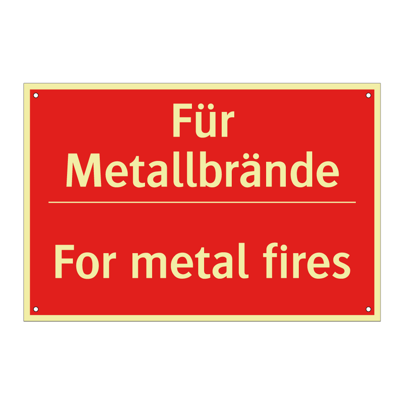 Für Metallbrände - For metal fires