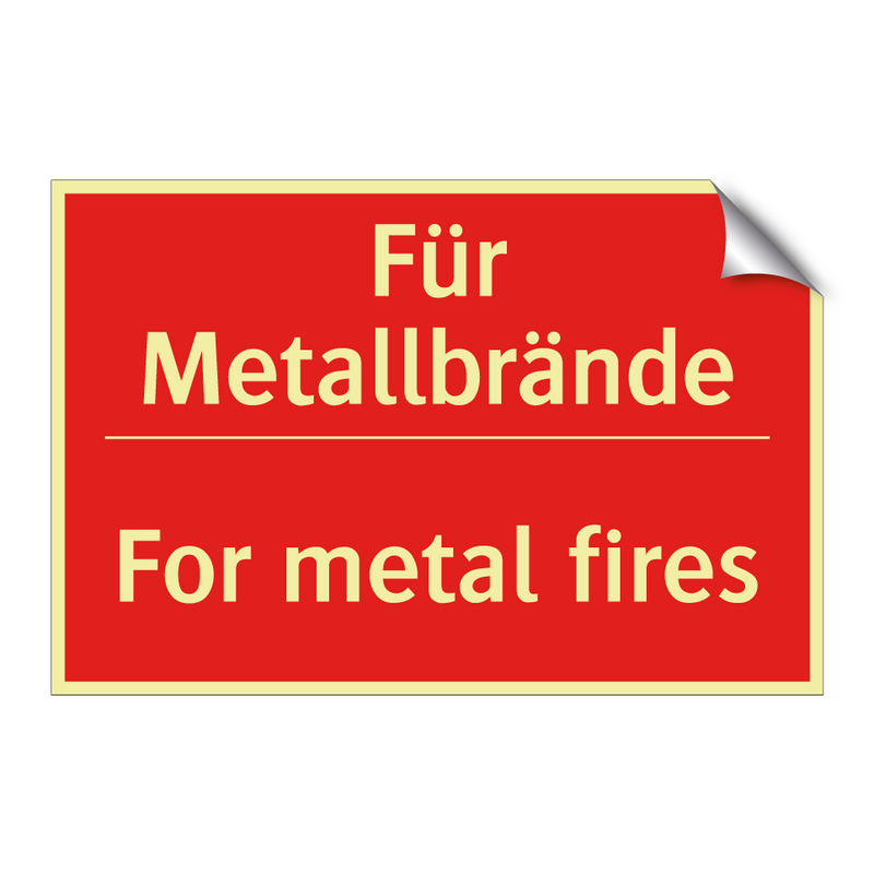 Für Metallbrände - For metal fires