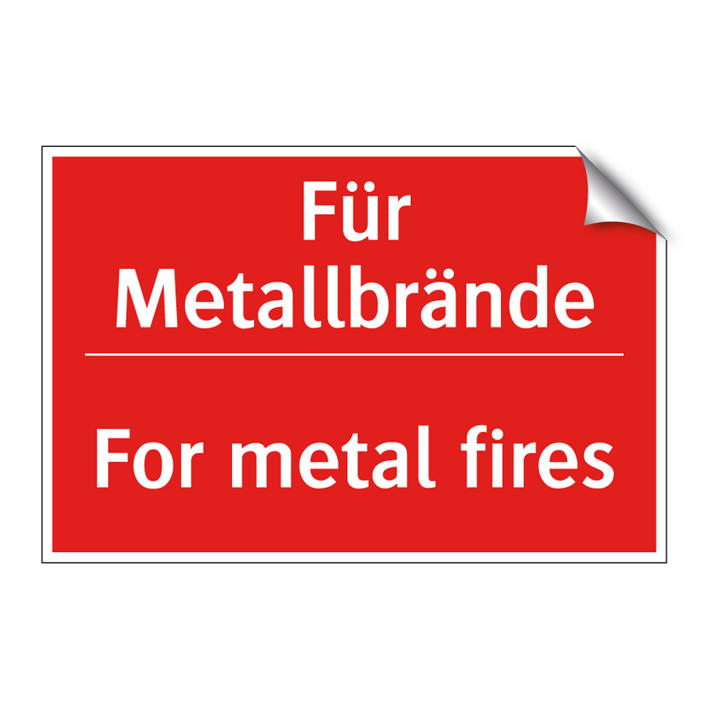 Für Metallbrände - For metal fires