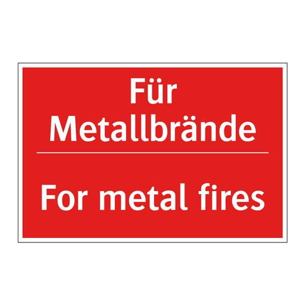 Für Metallbrände - For metal fires