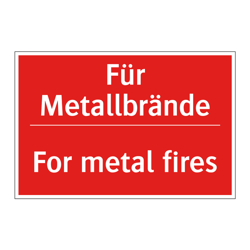 Für Metallbrände - For metal fires
