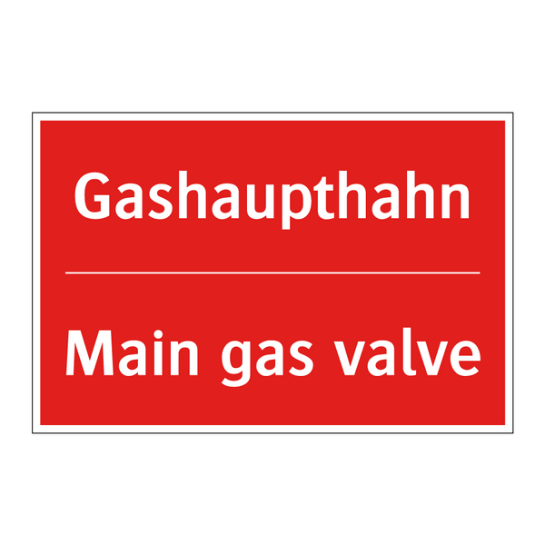 Gashaupthahn - Main gas valve