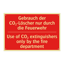 Gebrauch der CO₂-Löscher nur durch /.../ - Use of CO₂ extinguishers only /.../