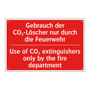 Gebrauch der CO₂-Löscher nur durch /.../ - Use of CO₂ extinguishers only /.../