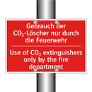 Gebrauch der CO₂-Löscher nur durch /.../ - Use of CO₂ extinguishers only /.../