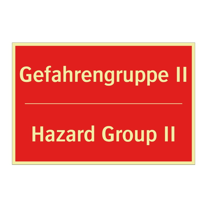 Gefahrengruppe II - Hazard Group II