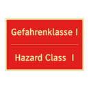 Gefahrenklasse I - Hazard Class I