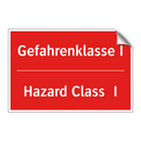 Gefahrenklasse I - Hazard Class I