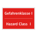 Gefahrenklasse I - Hazard Class I