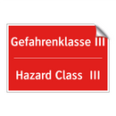Gefahrenklasse III - Hazard Class III