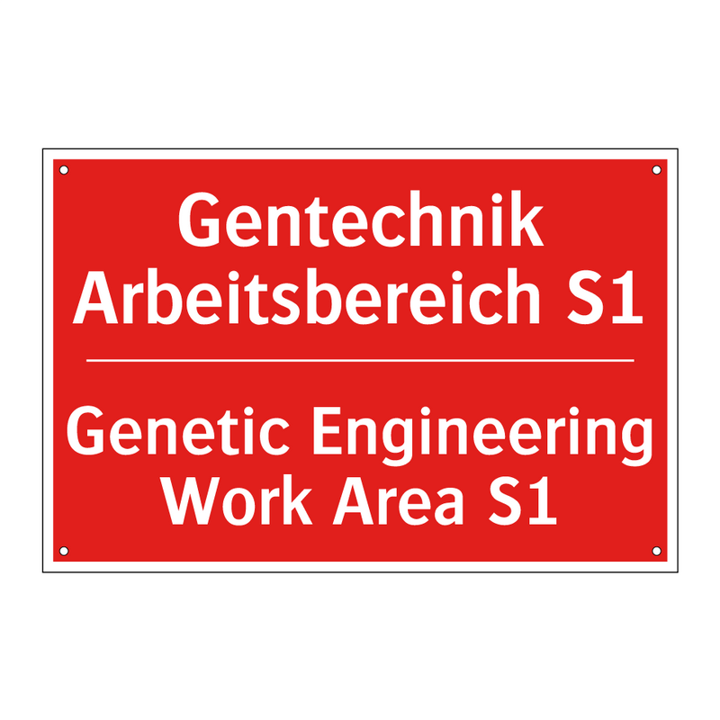 Gentechnik Arbeitsbereich S1 - Genetic Engineering Work Area /.../
