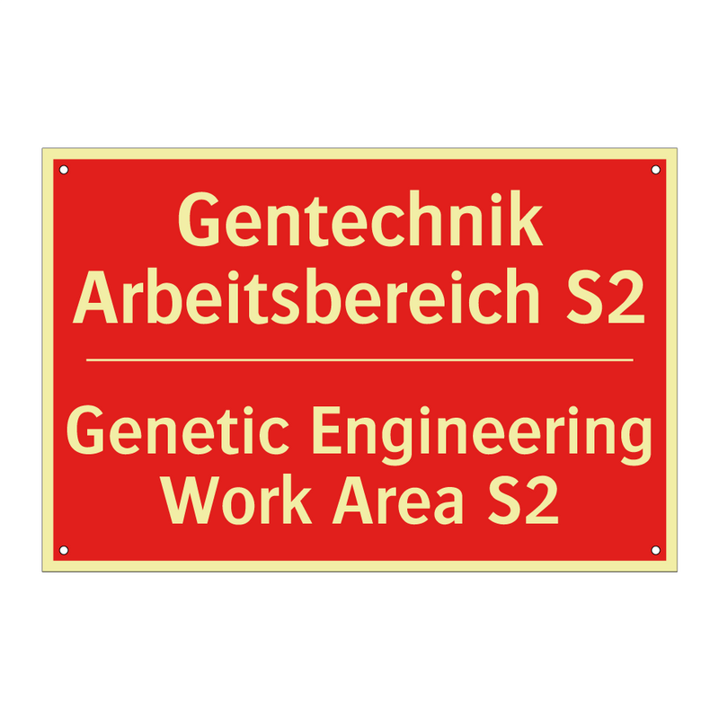 Gentechnik Arbeitsbereich S2 - Genetic Engineering Work Area /.../