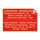 HANDSPRITZE - WASSERPATRONE Geeignet /.../ - HAND SPRAYER - WATER CARTRIDGE /.../