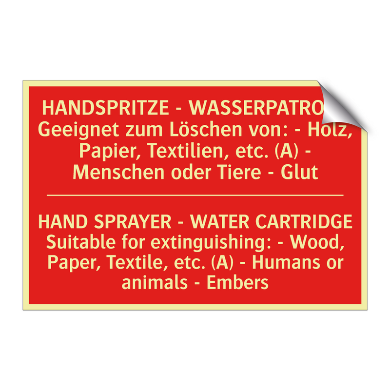 HANDSPRITZE - WASSERPATRONE Geeignet /.../ - HAND SPRAYER - WATER CARTRIDGE /.../