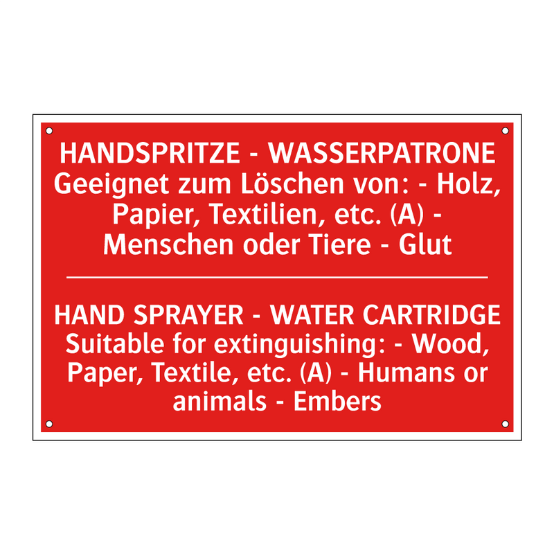 HANDSPRITZE - WASSERPATRONE Geeignet /.../ - HAND SPRAYER - WATER CARTRIDGE /.../