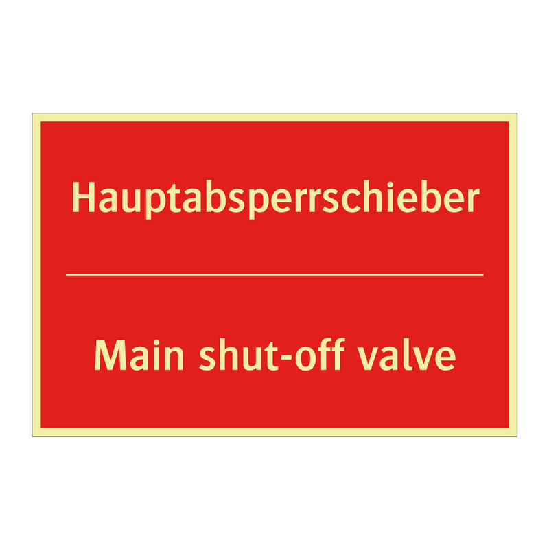 Hauptabsperrschieber - Main shut-off valve