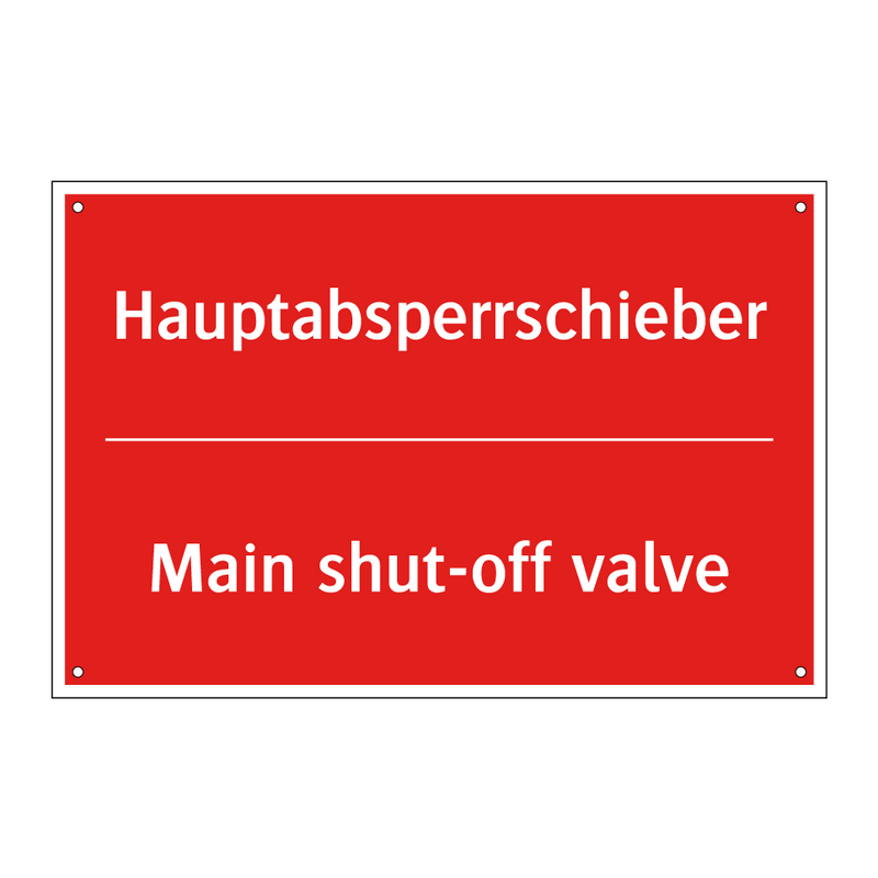 Hauptabsperrschieber - Main shut-off valve