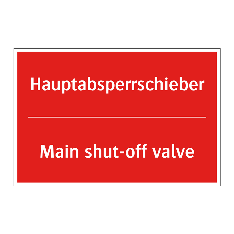 Hauptabsperrschieber - Main shut-off valve