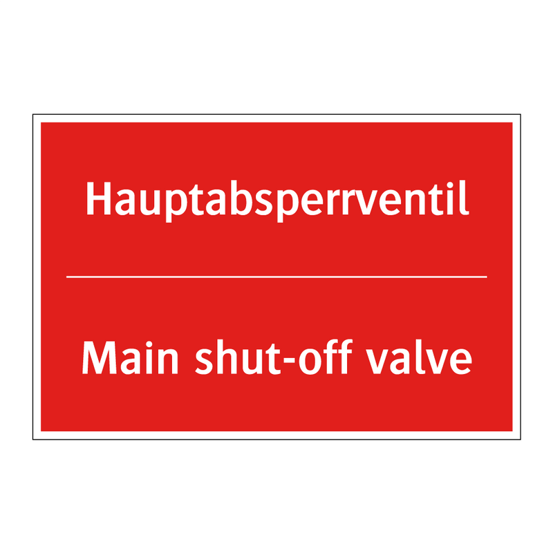 Hauptabsperrventil - Main shut-off valve