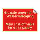 Hauptabsperrventil für Wasserversorgung/.../ - Main shut-off valve for water /.../