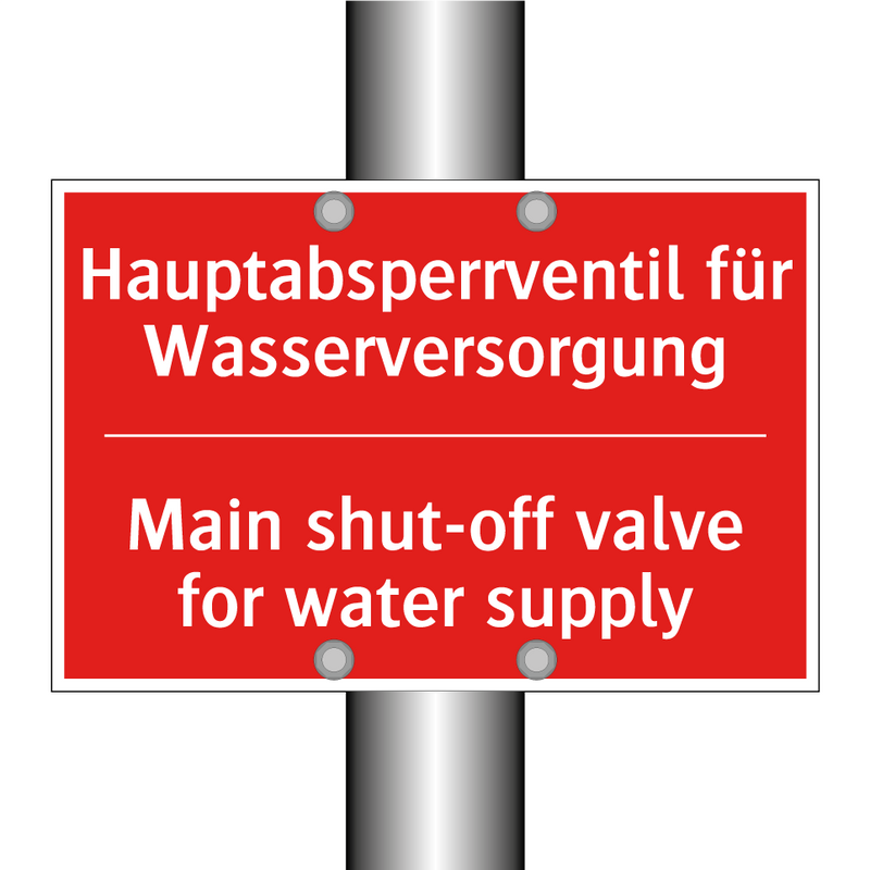 Hauptabsperrventil für Wasserversorgung/.../ - Main shut-off valve for water /.../