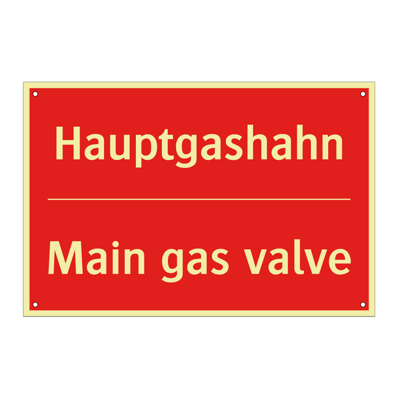 Hauptgashahn - Main gas valve