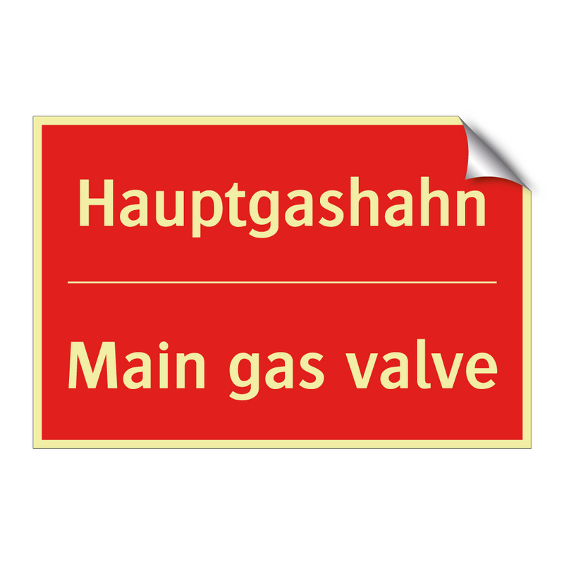 Hauptgashahn - Main gas valve