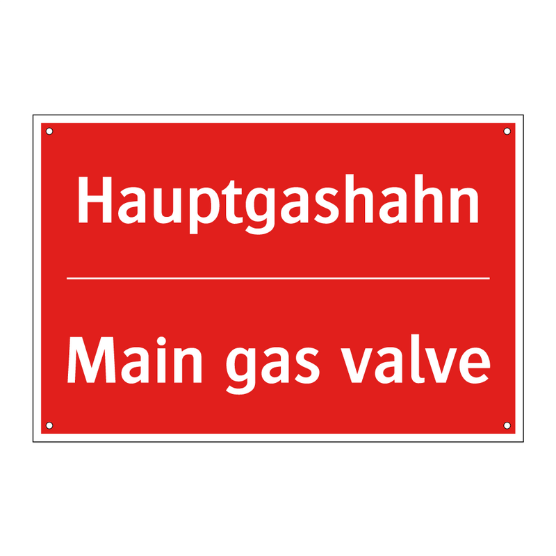 Hauptgashahn - Main gas valve