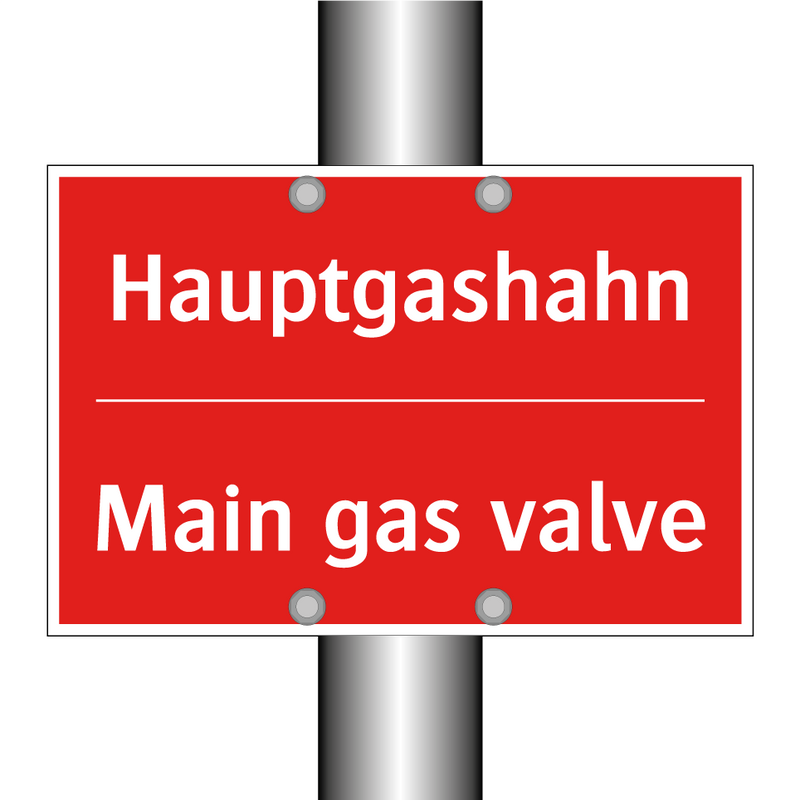 Hauptgashahn - Main gas valve