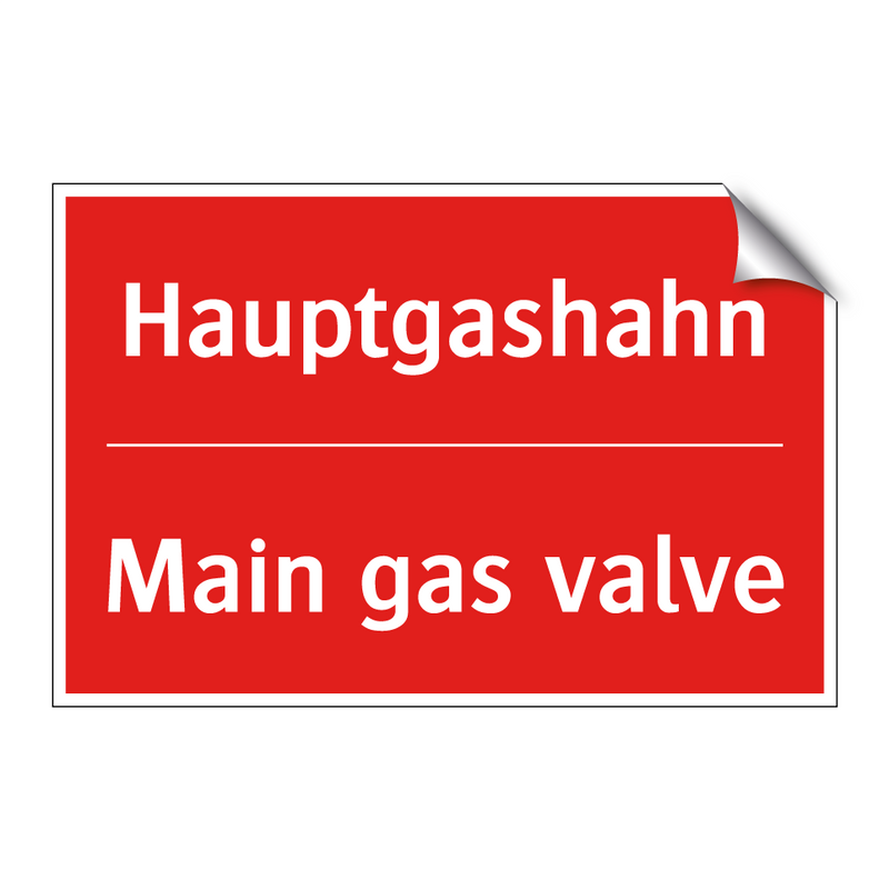 Hauptgashahn - Main gas valve