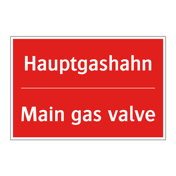 Hauptgashahn - Main gas valve