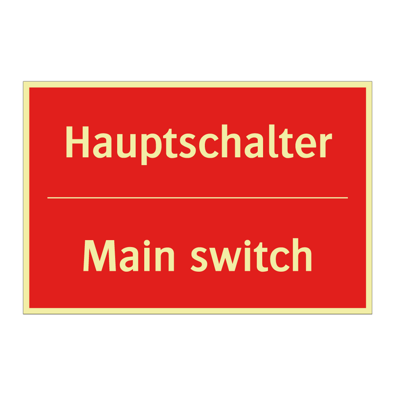 Hauptschalter - Main switch