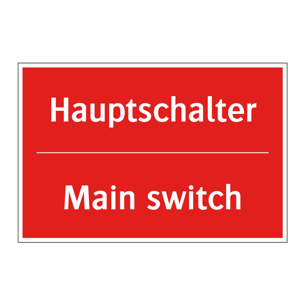 Hauptschalter - Main switch