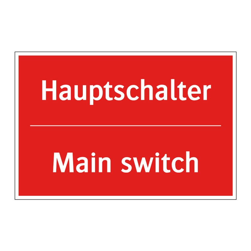 Hauptschalter - Main switch