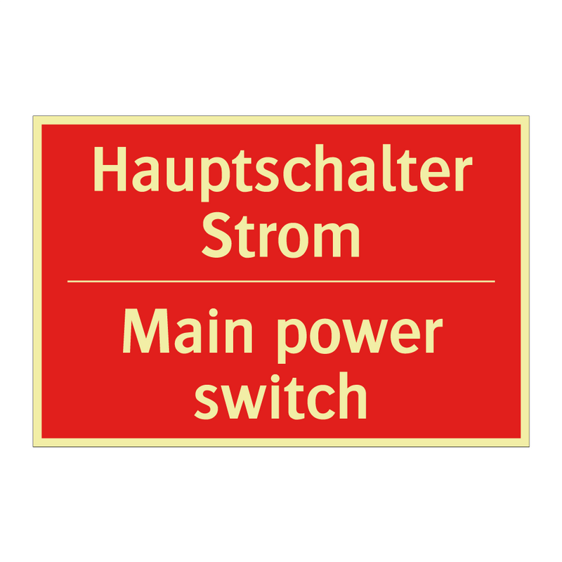 Hauptschalter Strom - Main power switch