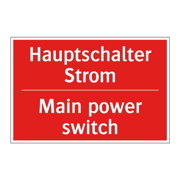 Hauptschalter Strom - Main power switch
