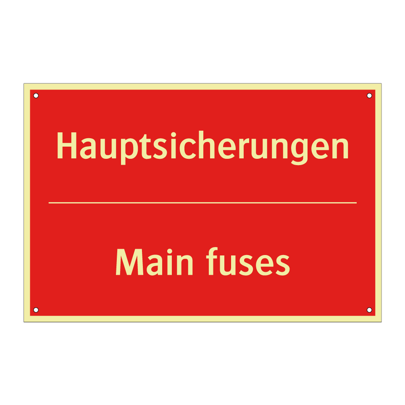 Hauptsicherungen - Main fuses