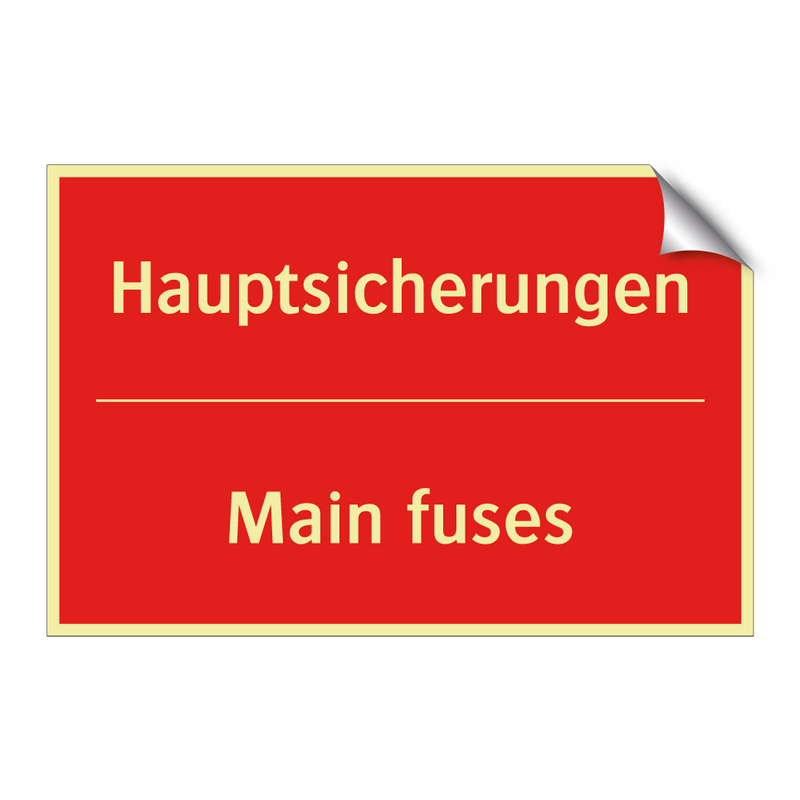 Hauptsicherungen - Main fuses