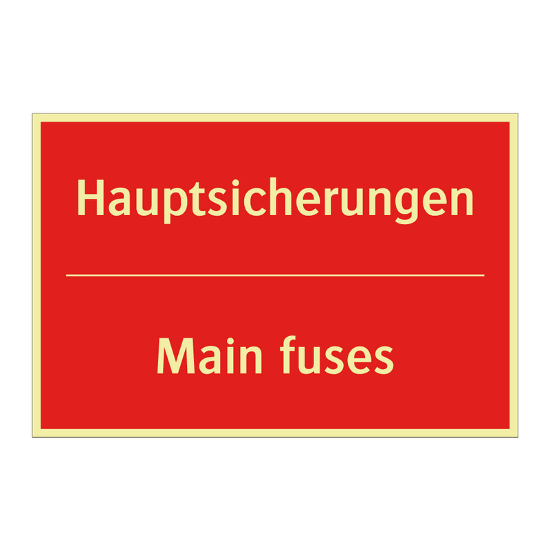 Hauptsicherungen - Main fuses