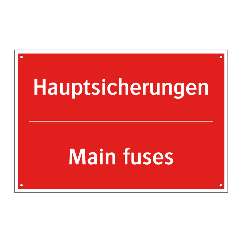Hauptsicherungen - Main fuses