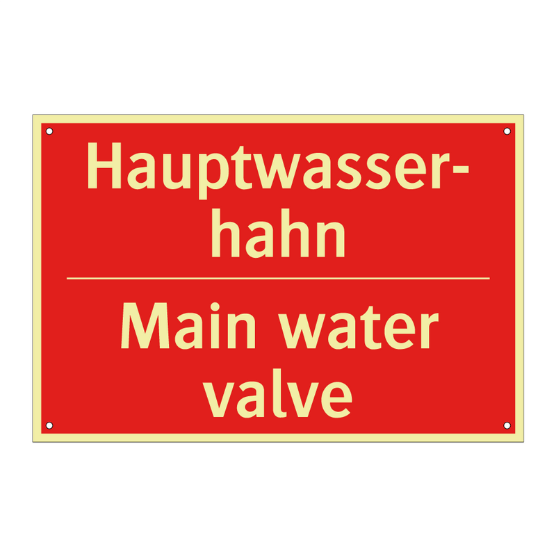 Hauptwasser- hahn - Main water valve