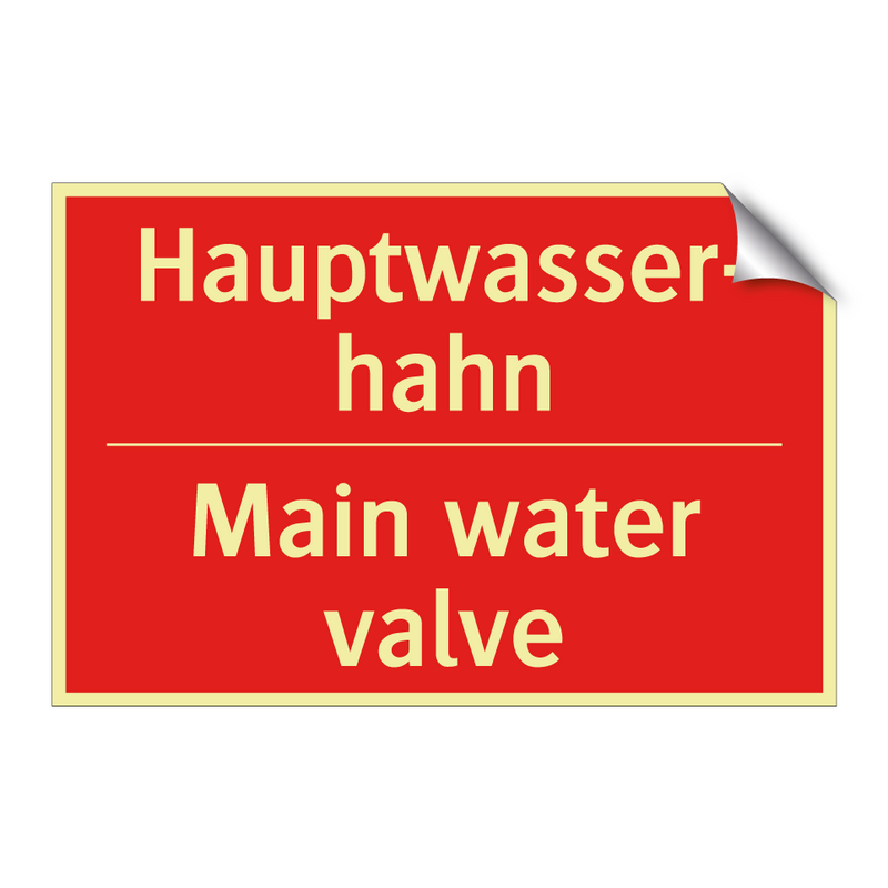 Hauptwasser- hahn - Main water valve