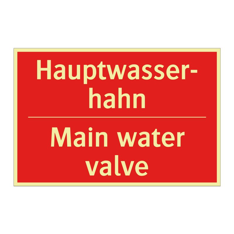 Hauptwasser- hahn - Main water valve