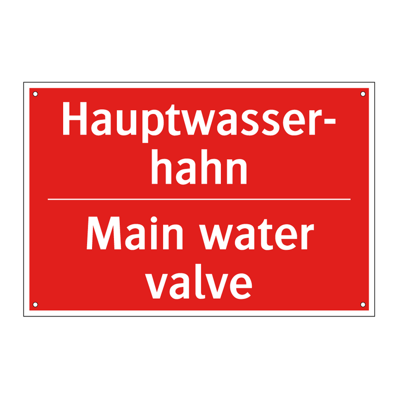 Hauptwasser- hahn - Main water valve