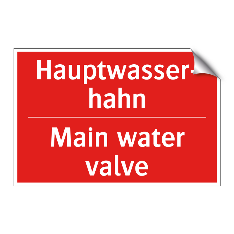 Hauptwasser- hahn - Main water valve