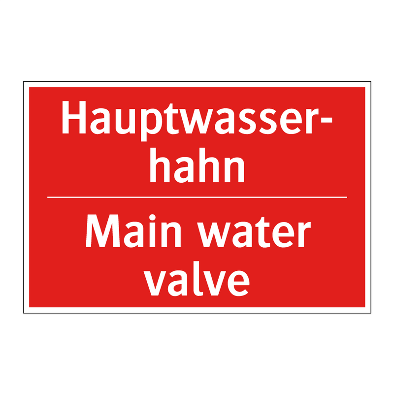 Hauptwasser- hahn - Main water valve