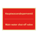 Hauptwasserabsperrventil - Main water shut-off valve