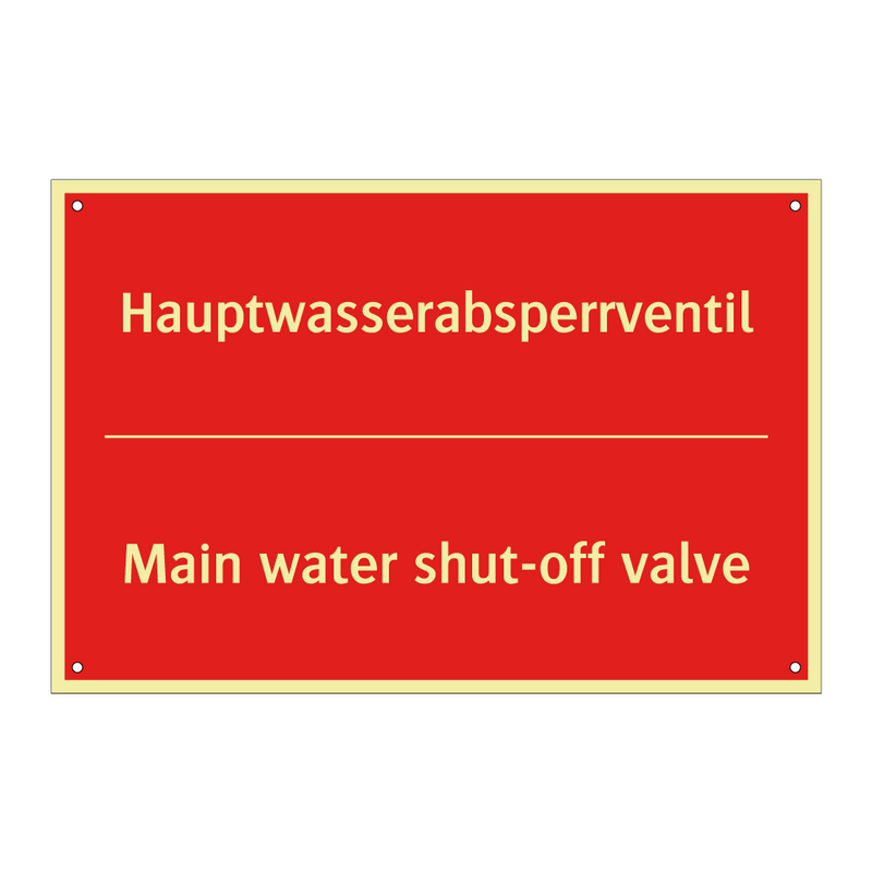 Hauptwasserabsperrventil - Main water shut-off valve